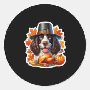 Sticker Rond propriétaire de chien épagneul Springer anglais de
