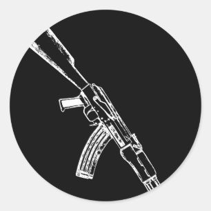 Sticker Rond Propriétaire de fusil d'AK47 de kalachnikov