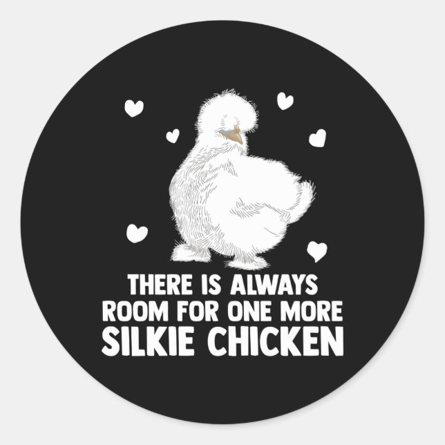 Sticker Rond Propriétaire De Poulet De Soie Toujours De La Plac (Devant)