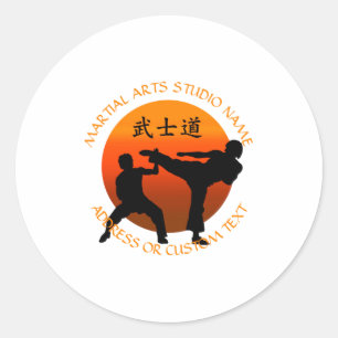 Sticker Rond Propriétaire de studio d'arts martiaux karaté taek