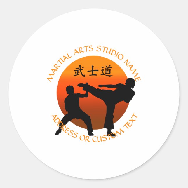 Sticker Rond Propriétaire de studio d'arts martiaux karaté taek (Devant)
