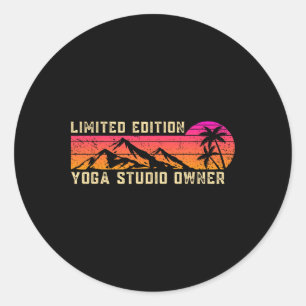 Sticker Rond Propriétaire de studio de yoga Emploi Travailleur