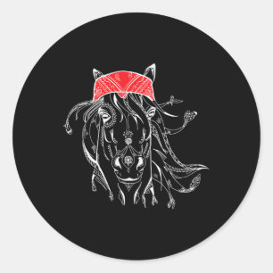 Sticker Rond Propriétaire Du Cheval Red Ndana Horseck Équitatio