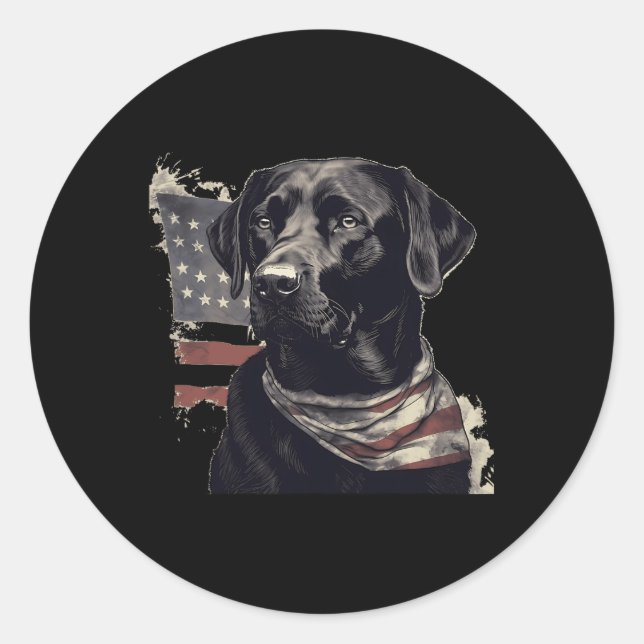 Sticker Rond Propriétaire du laboratoire américain de drapeaux  (Devant)