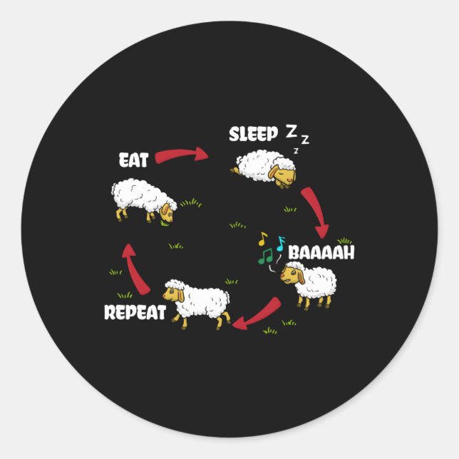 Sticker Rond Propriétaire d'un ranch d'éleveur de moutons d'éle (Devant)