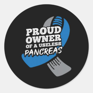 Sticker Rond Propriétaire Fière De Pancréas Inutiles Diabète