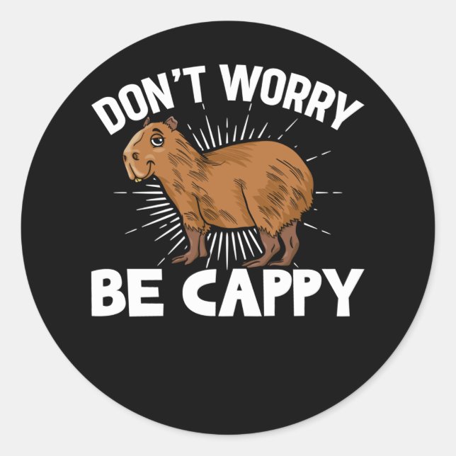 Sticker Rond Propriétaire Funny Capybara Capybara Animal (Devant)