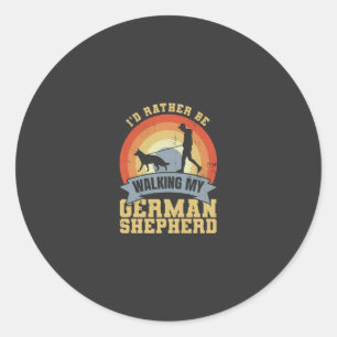 Sticker Rond Propriétaire Vintage de Berger Allemand disant