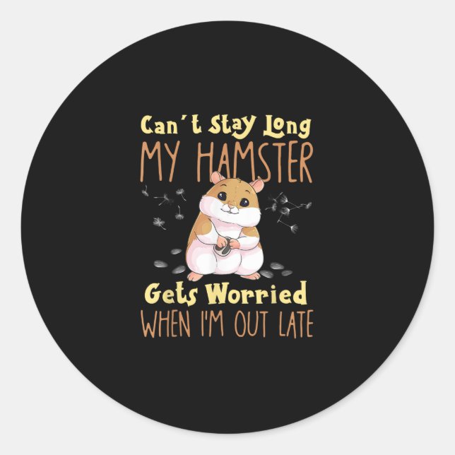 Sticker Rond Propriétaires d'animaux de compagnie Hamster Meme (Devant)