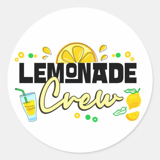 Sticker Rond Propriétaires du stand de jus d'équipage Lemonade  (Devant)