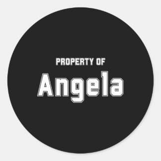 Sticker Rond Propriété d'Angela Cadeaux drôles de célibataire p