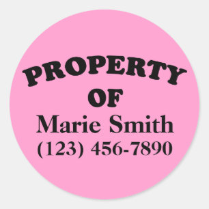 Sticker Rond Propriété d'autocollant fait sur commande
