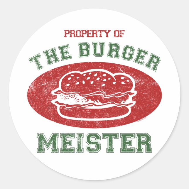 Sticker Rond Propriété de Burger Meister (Devant)