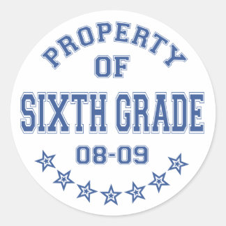 Sticker Rond Propriété De Sixième Classe