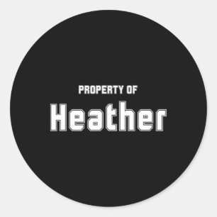 Sticker Rond Propriété d'Heather Cadeaux drôles de célibataire 