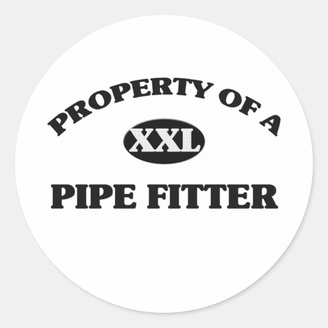 Sticker Rond Propriété d'un FITTER PIPE (Devant)