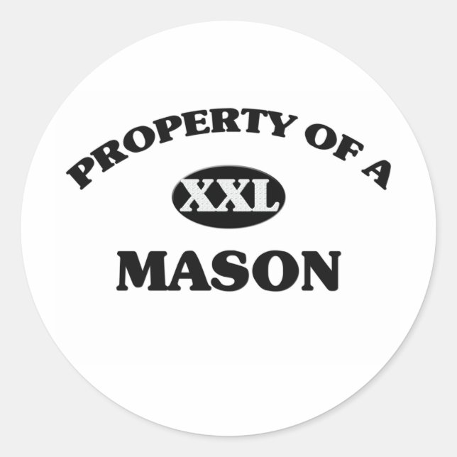 Sticker Rond Propriété d'un MASON (Devant)