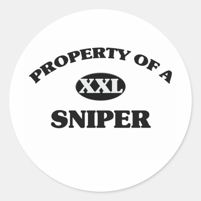 Sticker Rond Propriété d'un SNIPER (Devant)