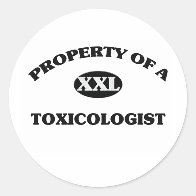 Sticker Rond Propriété d'un TOXICOLOGISTE (Devant)