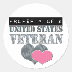 Sticker Rond Propriété d'un vétéran des Etats-Unis