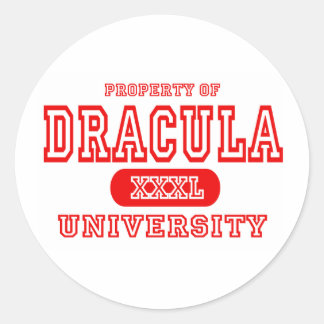 Sticker Rond propriété université rouge dracula pour blanc T