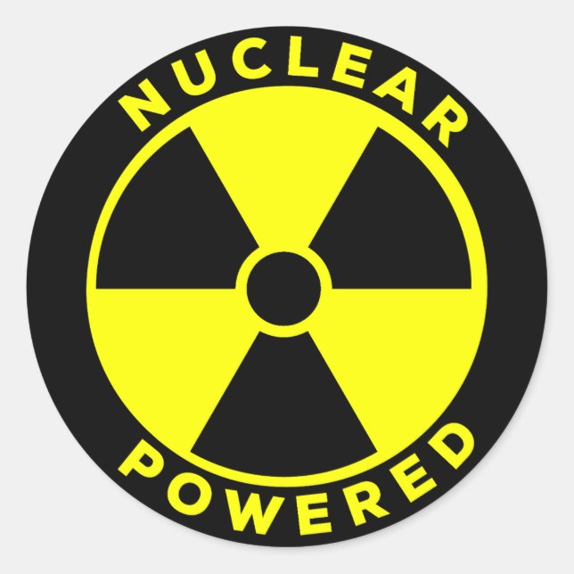 Sticker Rond Propulsé par énergie nucléaire (Devant)