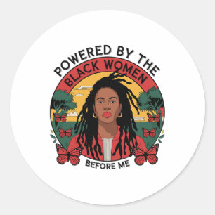 Sticker Rond Propulsé Par La Femme Noire Avant Moi Histoire Noi