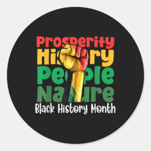Sticker Rond Prospérité Poignée Africaine-Américaine Noire Hist