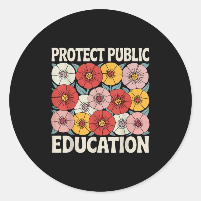 Sticker Rond Protect Public Education  (Devant)