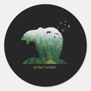Sticker Rond Protection de la nature des femmes Protection De l
