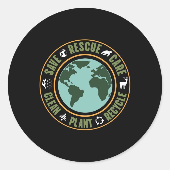 Sticker Rond Protection de l'environnement, Conservation de la  (Devant)