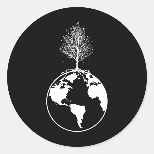 Sticker Rond Protection De l'environnement de la Terre (Devant)