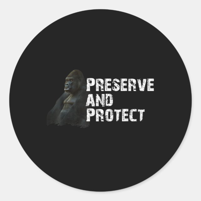 Sticker Rond Protection De l'environnement des gorilles de mont (Devant)