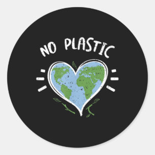Sticker Rond Protection de l'environnement_ Pas de plastique - 