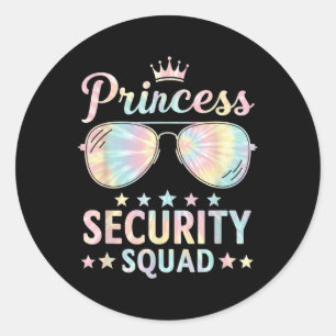 Sticker Rond Protection de sécurité Princess Retro Castle Corre