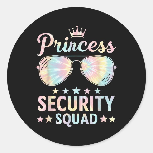 Sticker Rond Protection de sécurité Princess Retro Castle Corre (Devant)