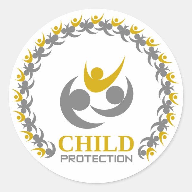 Sticker Rond protection des enfants (Devant)