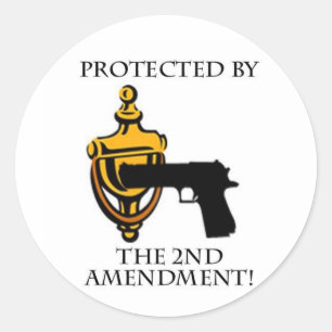 Sticker Rond Protégé par le 2ème Amendement
