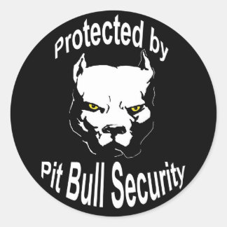 Sticker Rond Protégé par Pit Bull Security