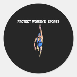 Sticker Rond Protéger La Natation Sportive Féministe