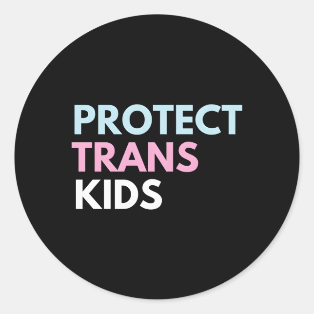 Sticker Rond Protéger la trans (Devant)