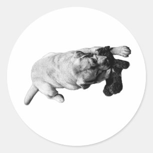 Sticker Rond Protéger le peluche - Mini photo