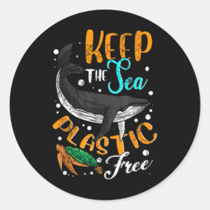 Sticker Rond Protéger L'Environnement Libre En Plastique De La