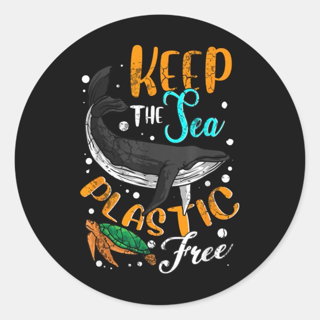 Sticker Rond Protéger L'Environnement Libre En Plastique De La  (Devant)