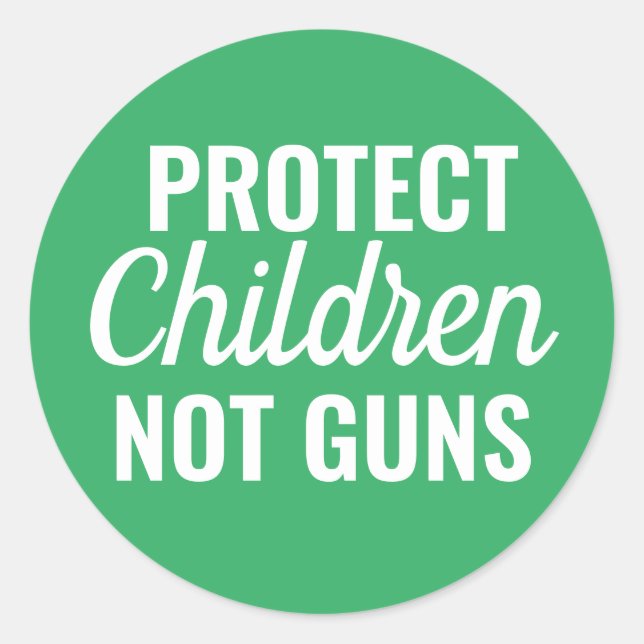Sticker Rond Protéger les enfants - Contrôle Pro Gun (Devant)