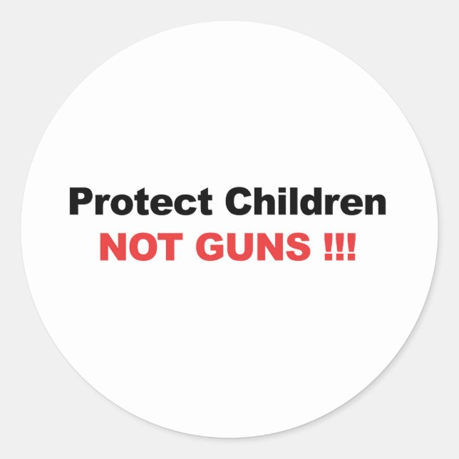 Sticker Rond Protéger les enfants, pas les armes (Devant)