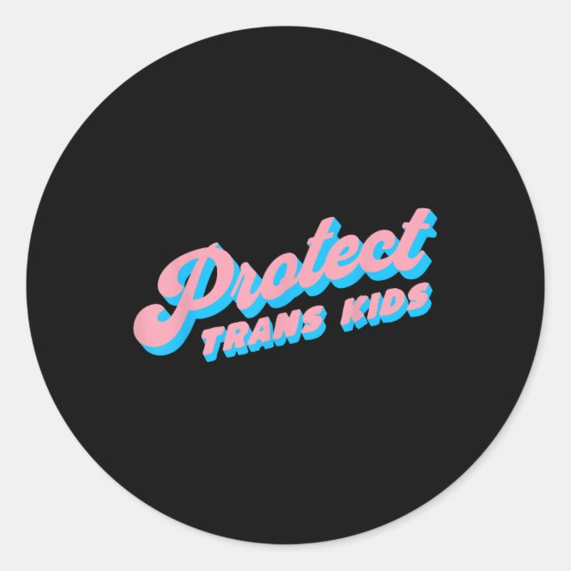 Sticker Rond Protéger les enfants trans Lgbt Pride Queer (Devant)