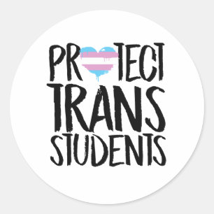 Sticker Rond Protéger les étudiants trans