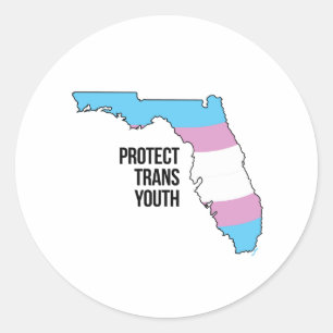 Sticker Rond Protéger les jeunes trans de Floride