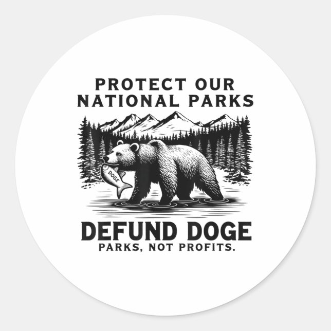 Sticker Rond Protéger Nos Parcs Nationaux Défendre Les Parcs De (Devant)